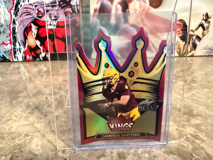 2026 Leaf Metal Football Cam Skattebo Scoring Kings Pink Prismatic /6