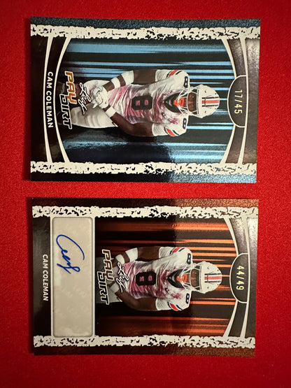 Cam Coleman 2026 Leaf Paydirt Football Two-Card Short-Print Parallel Lot