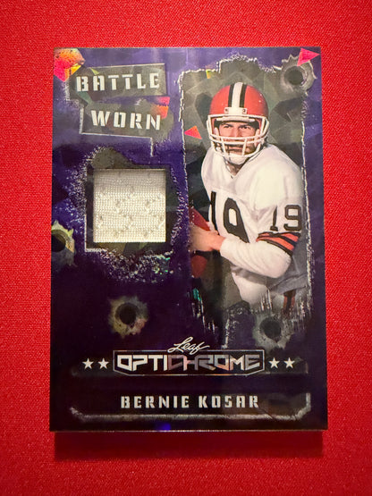 Bernie Kosar 2026 Leaf Optichrome Football Battle Worn Game-Used Patch /7