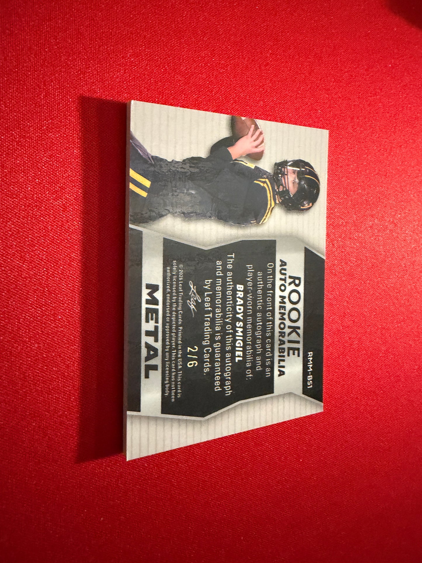 2026 Leaf Trinity Brady Smigiel Rookie Auto Memo Metal Multicolor Patch /6
