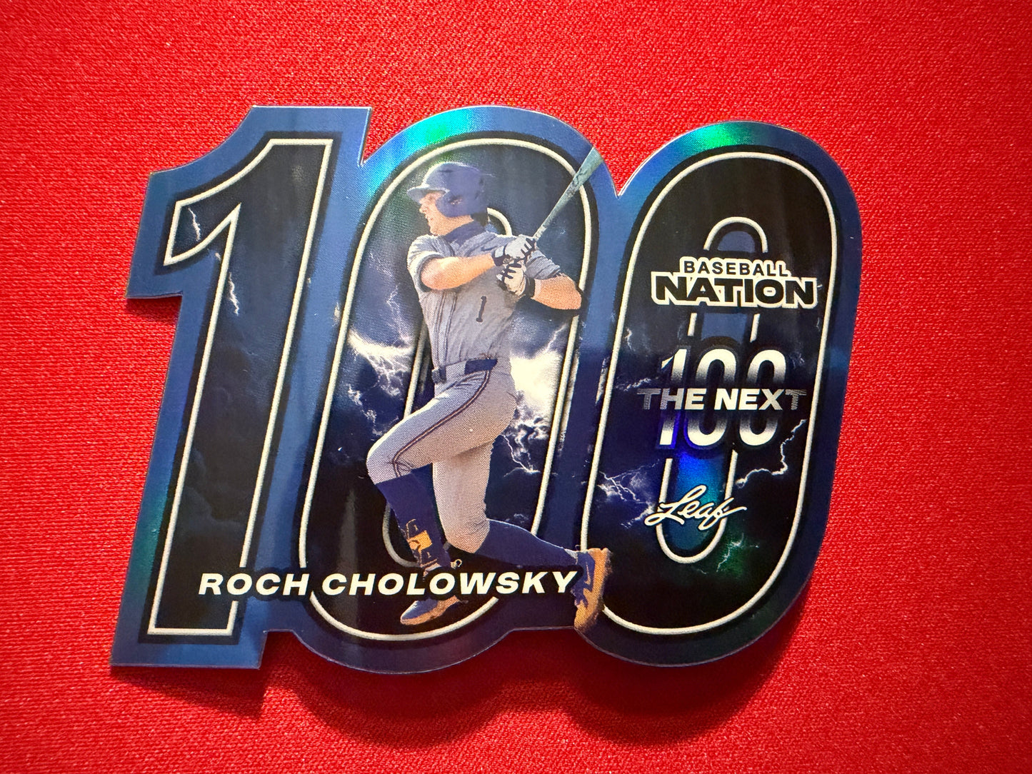 Roch Cholowsky 2026 Leaf Baseball Nation The Next 100 Blue Prismatic /49