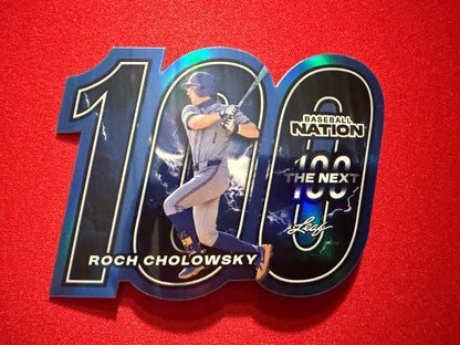 Roch Cholowsky 2026 Leaf Baseball Nation The Next 100 Blue Prismatic /49