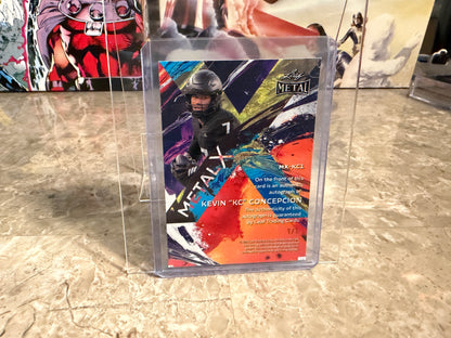 Kevin "KC" Concepcion 2026 Leaf Metal Football Metal X Auto Green 1/1