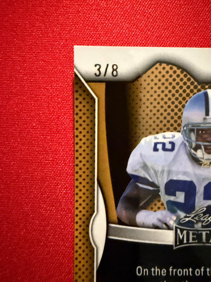 Emmitt Smith 2026 Leaf Pro Set Metal Football Metal On-Card Auto Orange 3/8