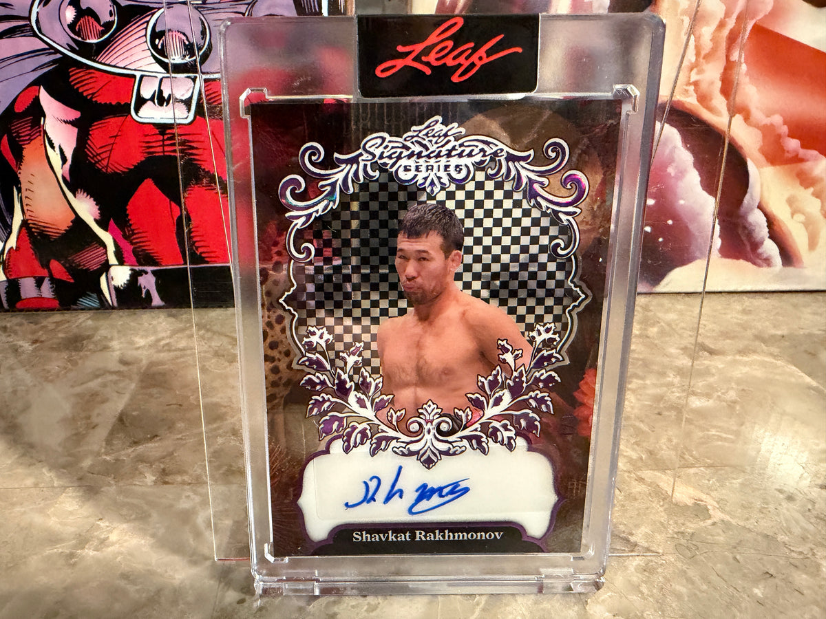 Shavkat Rakhmonov 2026 Leaf Signature Series Base Clear Auto Purple 1/1