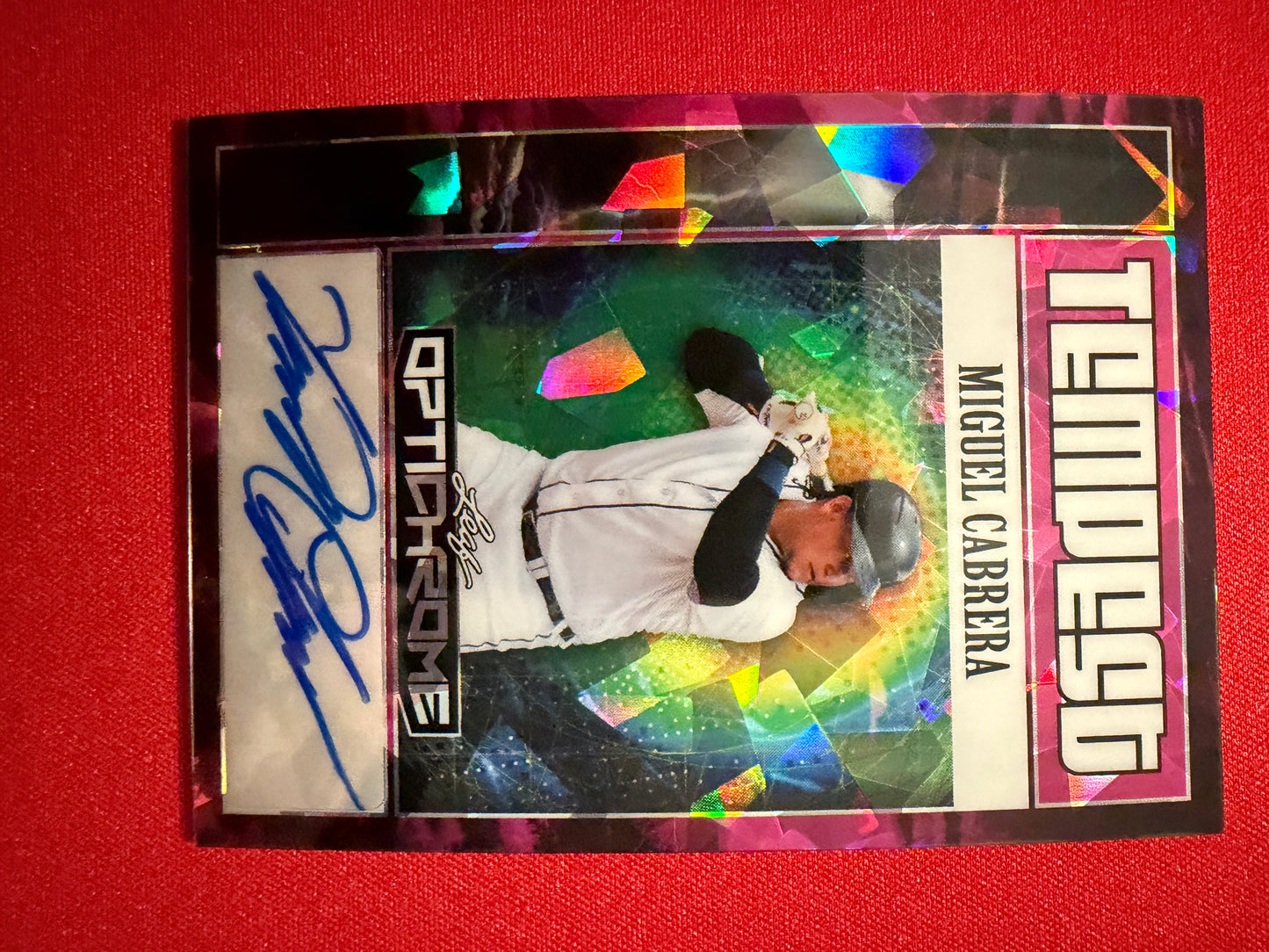 Miguel Cabrera 2025 Leaf Optichrome Baseball Tempest Auto Pink Crystal /8