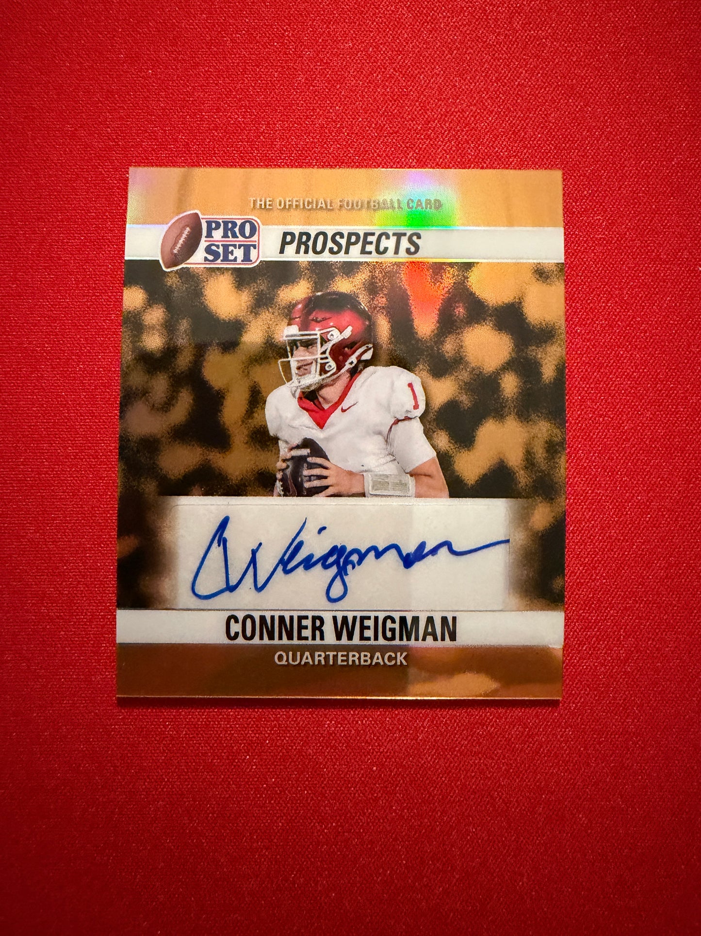 2026 Leaf Pro Set Metal Football Conner Weigman 1990 Mini Auto Gold 1/1