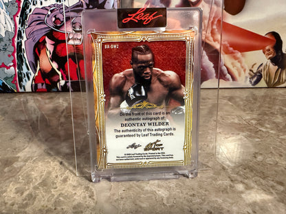 Deontay Wilder 2026 Leaf Art of Sport Base Auto Red 3/3 Bookend