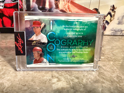 2026 Leaf Art of Sport Johnny Bench Carlton Fisk Iconography Dual Auto Bronze /10