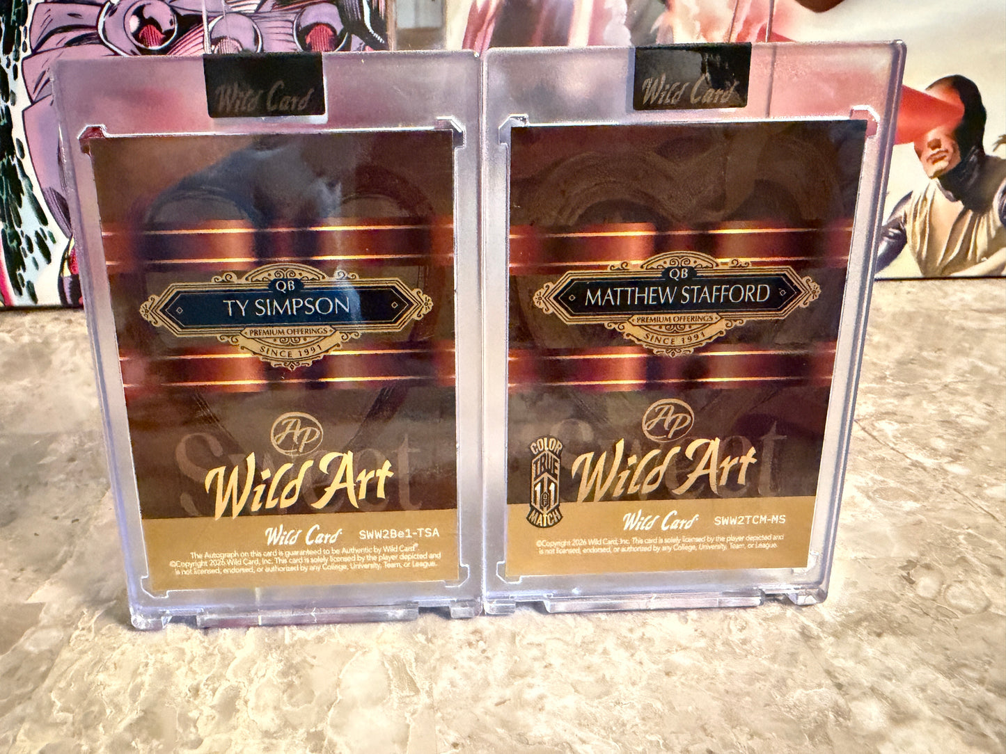 2026 Wild Card Wild Art Lot: Matthew Stafford 1/1 Color Match & Ty Simpson Auto