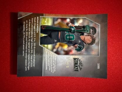 Noah Knigga 2026 Leaf Metal Football Base Pink Shimmer 4/6