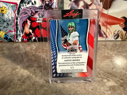 Dante Moore 2026 Leaf Metal Independence Day Base Auto Bald Eagle /7