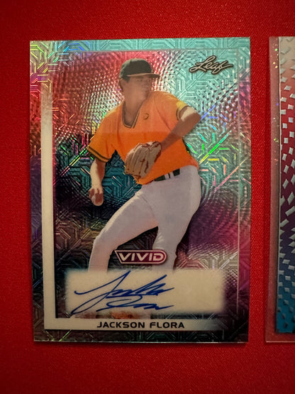 2026 Leaf Vivid Jackson Flora LOT Auto /35 Techno + 1/1 Clear Acetate UCSB