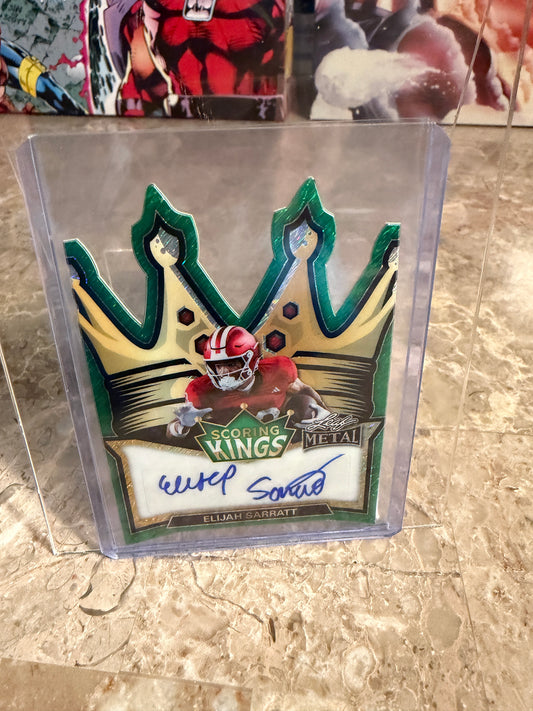 2026 Leaf Metal Football Elijah Sarratt Scoring Kings Auto Green Shimmer /3