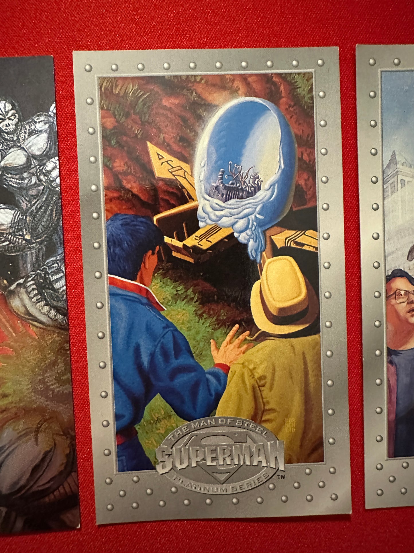 1994 Skybox DC Superman Platinum Series FG1/S4 Forged in Gold/Spectral-Etch