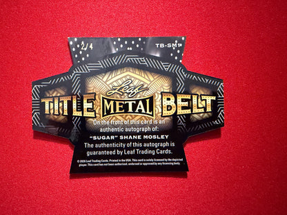 “Sugar” Shane Mosley 2026 Leaf Metal Ring Kings Title Belt Auto Red /4