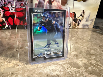 Aidan Hutchinson 2026 Topps Flagship Auto Black Holo Jersey Color Match 10/10
