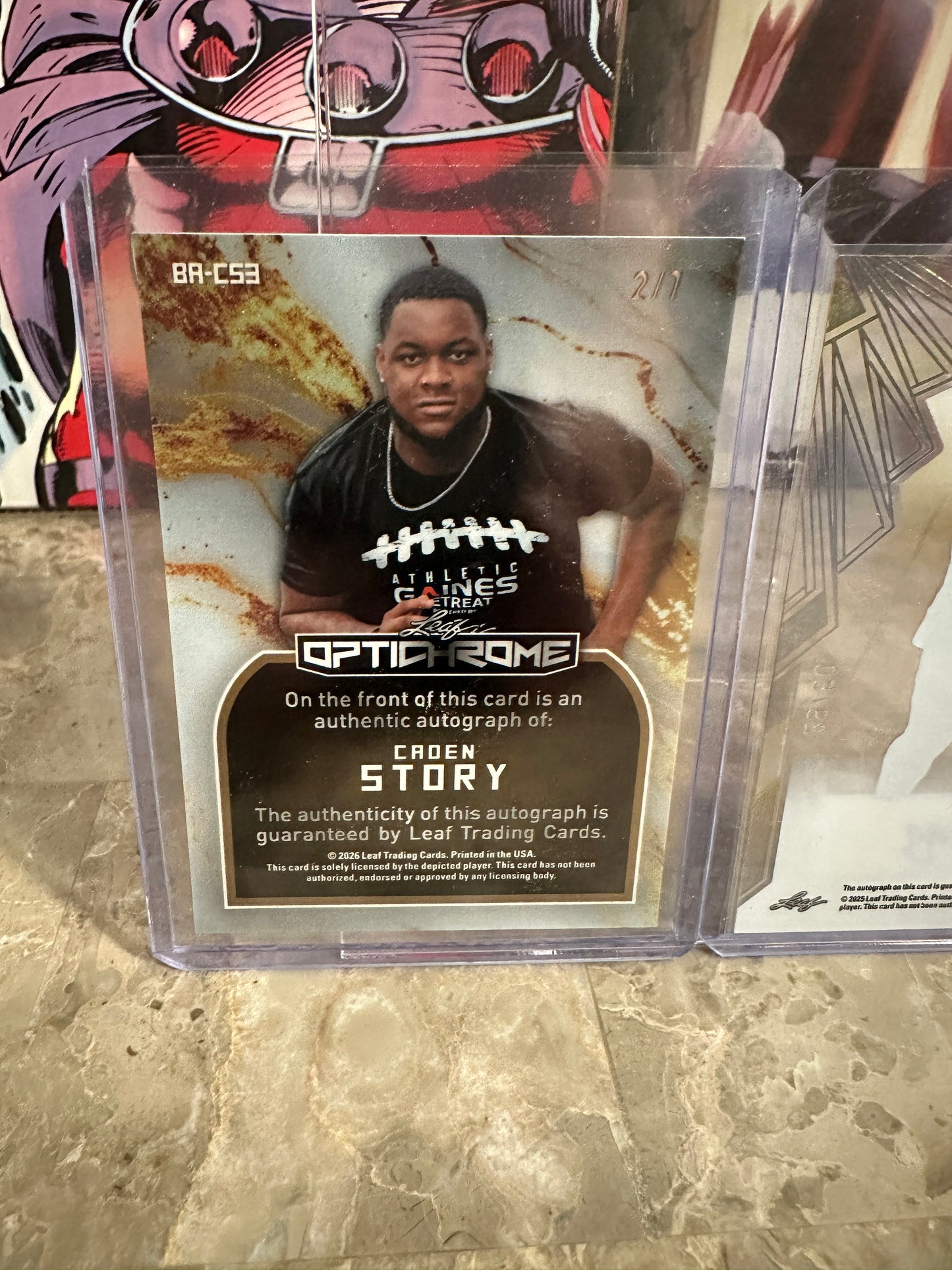 Caden Story Leaf Optichrome Smiley AUTO /7 & Trinity Clear /50 Clemson DT Lot