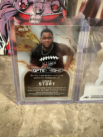 Caden Story Leaf Optichrome Smiley AUTO /7 & Trinity Clear /50 Clemson DT Lot