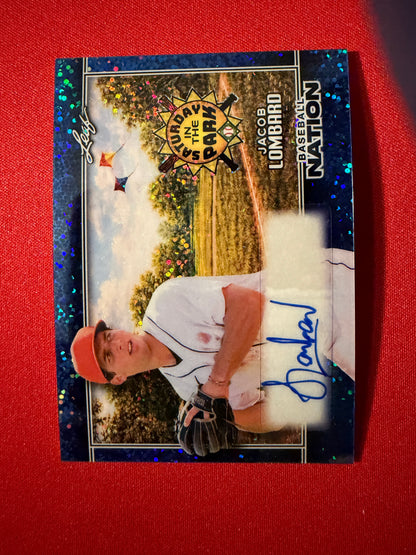 2026 Leaf Baseball Nation Jacob Lombard Saturday in the Park Blue Auto 5/10
