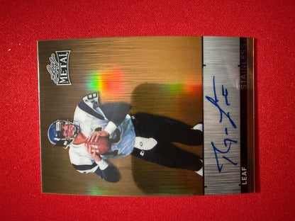 Ryan Leaf 2026 Leaf Metal Football Stainless Auto Gold Prismatic 1/1