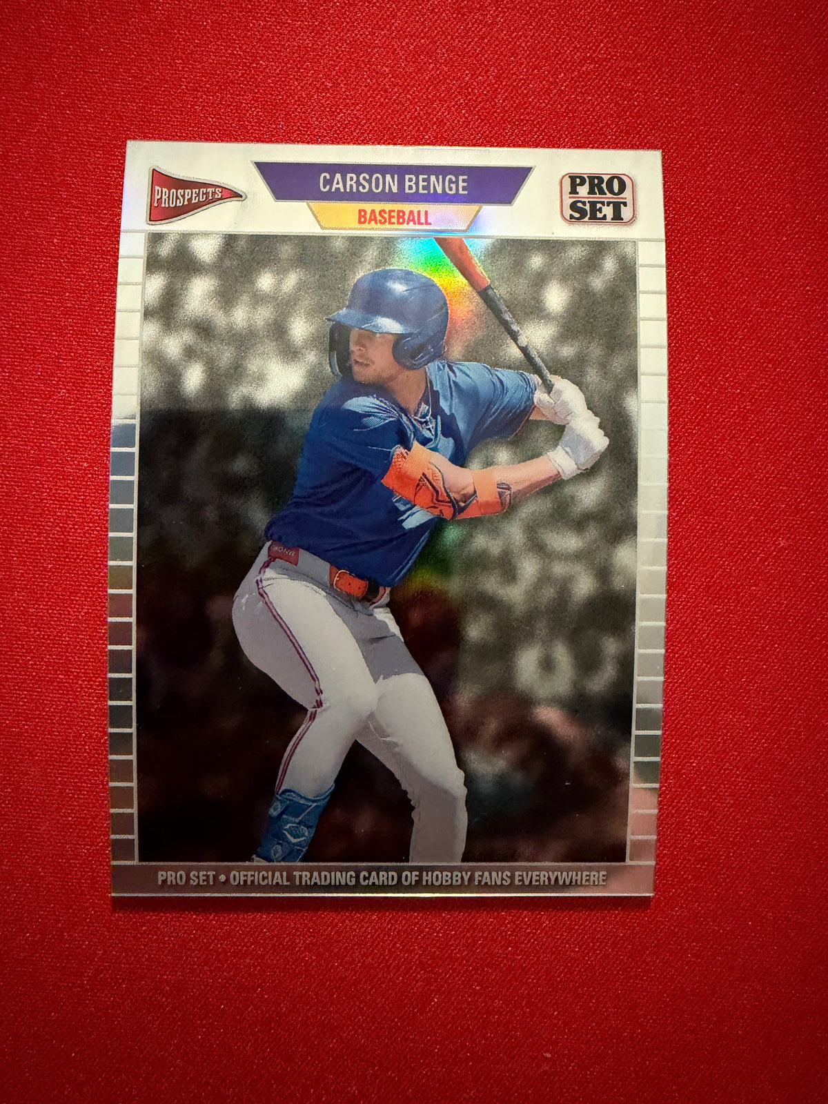 Carson Benge 2026 Leaf Pro Set Metal Baseball 1989 Silver 10/10 Bookend