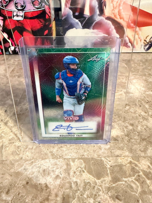 2026 Leaf Vivid Baseball Base Green Lazer Autograph Eduardo Tait 3/10