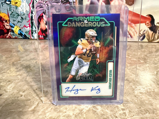 2026 Leaf Metal Football Haynes King Auto Armed & Dangerous Purple 7/7