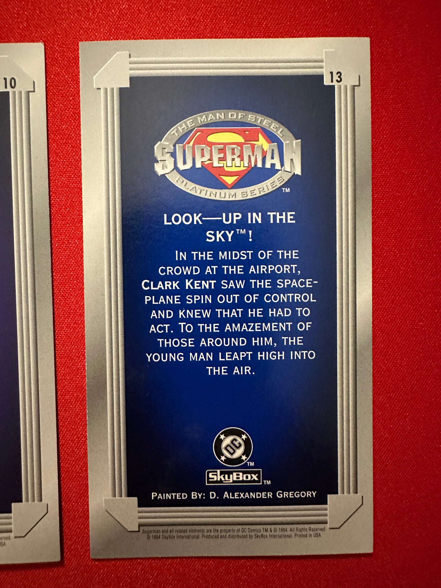 1994 Skybox DC Superman Platinum Series FG1/S4 Forged in Gold/Spectral-Etch