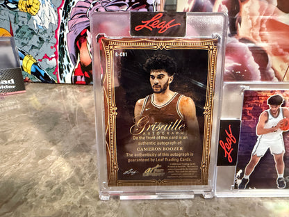 2026 Leaf Art of Sport Cameron Boozer Auto Street Art Grisaille 2-Card Lot