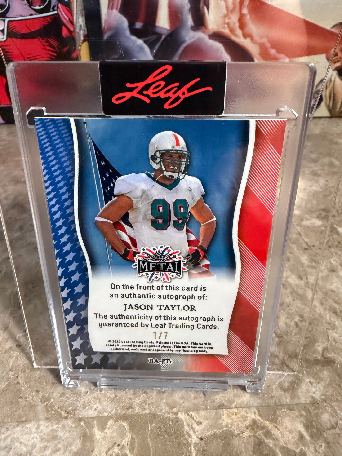 2026 Leaf Metal Independence Day Base Silver Bald Eagle Auto Jason Taylor 1/7