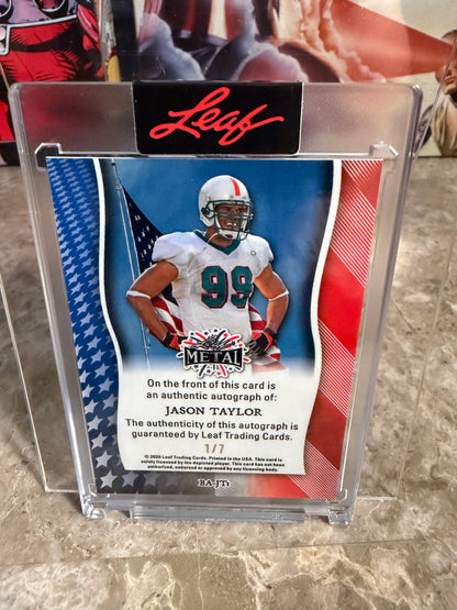 2026 Leaf Metal Independence Day Base Silver Bald Eagle Auto Jason Taylor 1/7