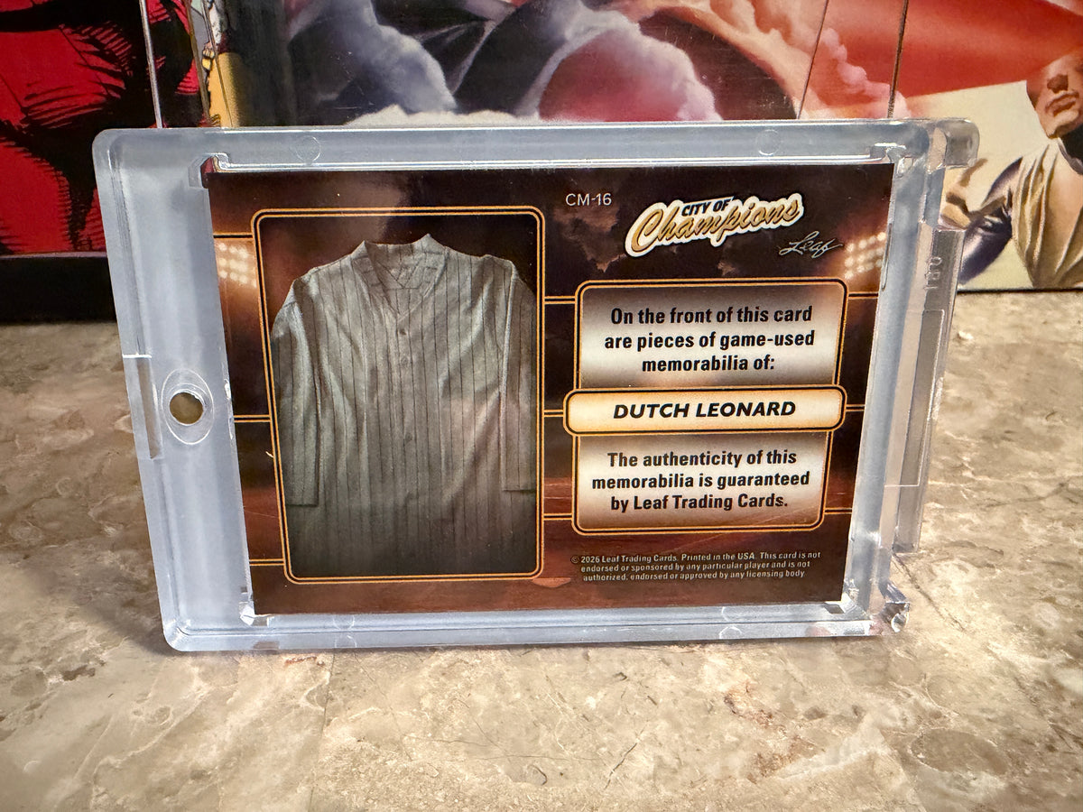 Dutch Leonard 2026 Leaf City of Champions Materials 3 Game-Used Patch /8