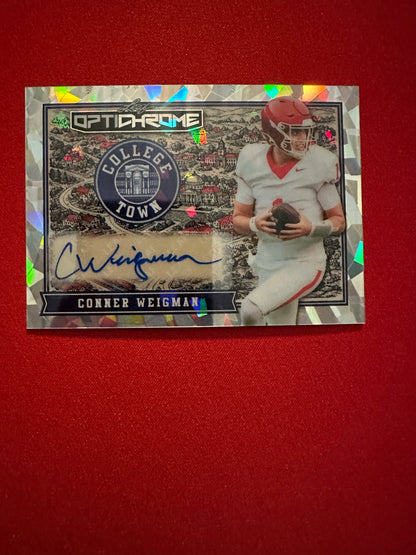 2026 Leaf Optichrome Conner Weigman COLLEGE TOWN CRYSTAL AUTO 1/1 Aggies QB