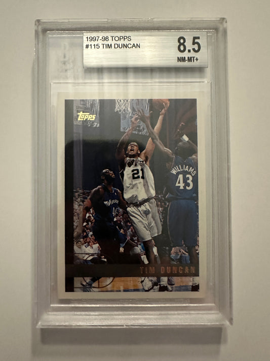 Tim Duncan Beckett Graded 8.5 NM-MT+ (1997-98 Topps)
