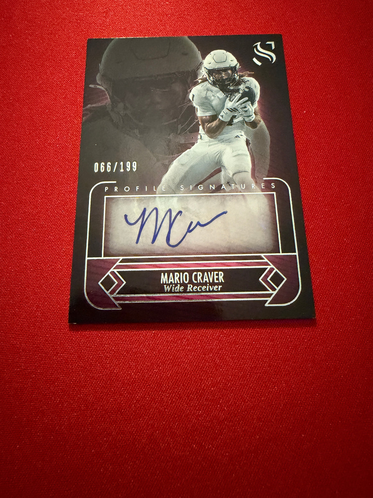 Mario Craver 2025 Panini Silhouette Football Profile Signatures Auto /149