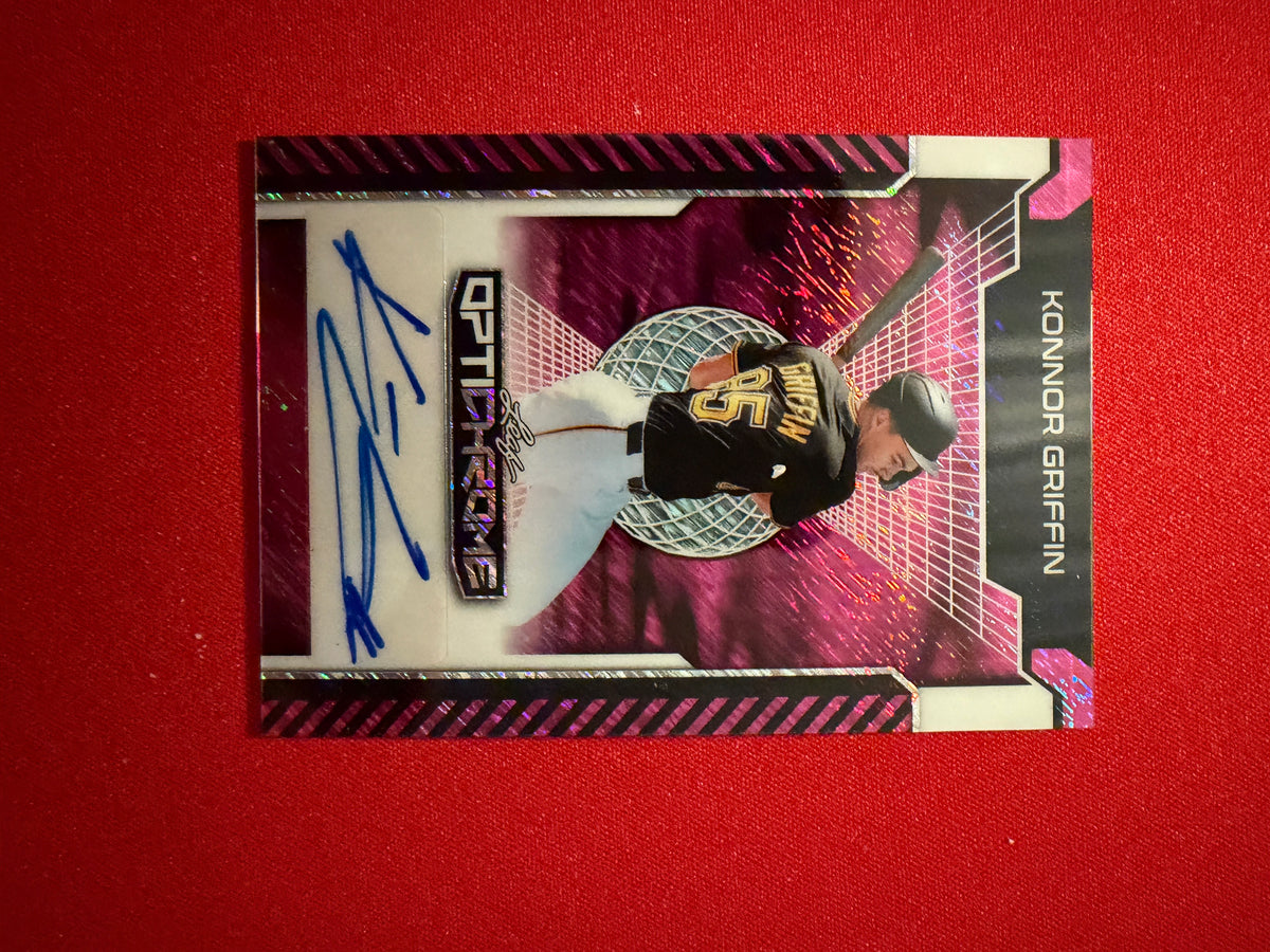 Konnor Griffin 2025 Leaf Optichrome Baseball Base Auto Pink Shimmer /8