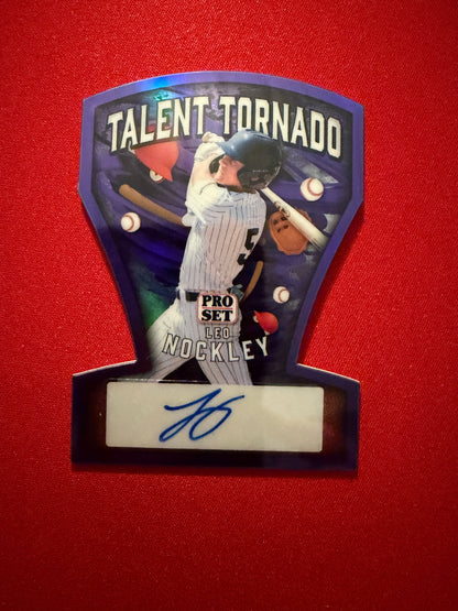 Leo Nockley 2026 Leaf Pro Set Metal Baseball Talent Tornado Auto Purple /8