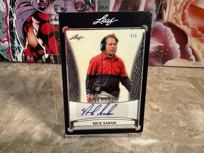 Nick Saban 2026 Leaf Ultimate Sports Ultimate Signatures Auto Holo Sparkles /5