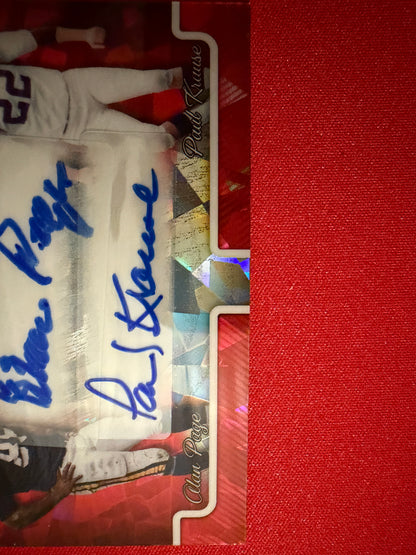 Paul Krause Alan Page 2026 Leaf Autograph Collection Combo Dual Cracked Ice 1/1