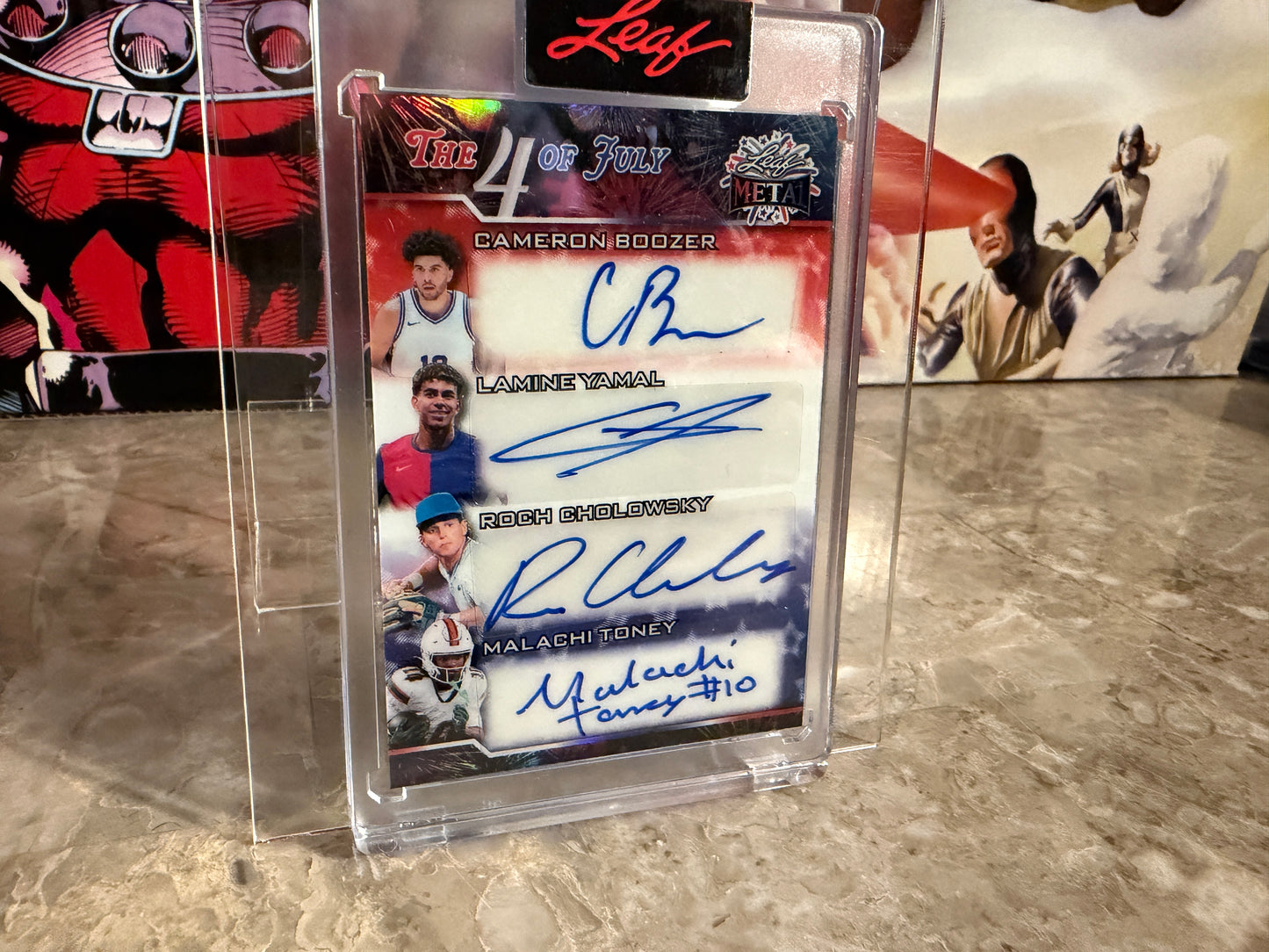 Yamal Malachi Toney Boozer Cholowsky 2026 Leaf Metal ID4 4th of July 4-Auto 1/4