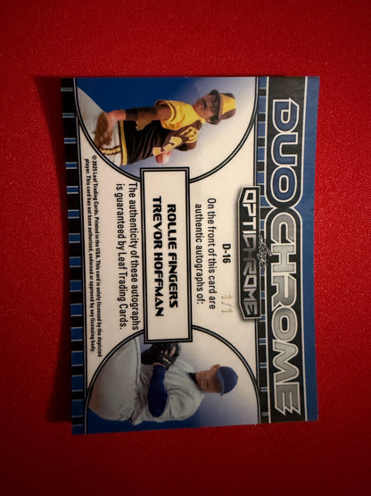 Rollie Fingers Trevor Hoffman 2025 Leaf Optichrome Baseball Duochrome Crystal 1/1