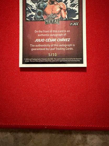 Julio Cesar Chavez 2026 Leaf Metal Ring Kings Illustrations Silver /10