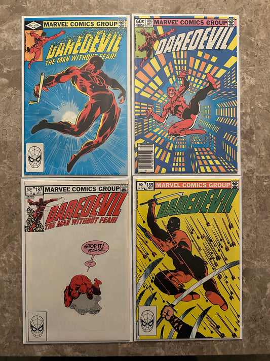 Daredevil #185,186,187,189 (1982 Marvel Comics) - Very high grade