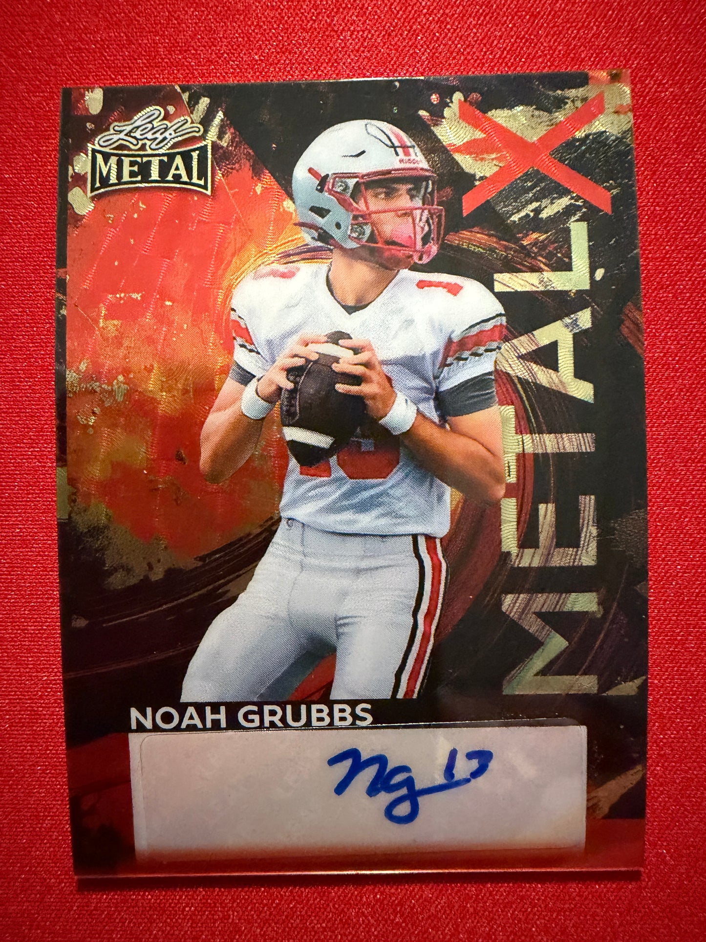 2026 Leaf Metal Noah Grubbs Auto Metal X Red Flood Super Prismatic 1/1