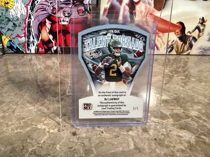 2026 Leaf Pro Set Metal Football DJ Lagway Talent Tornado Auto Red 1/1