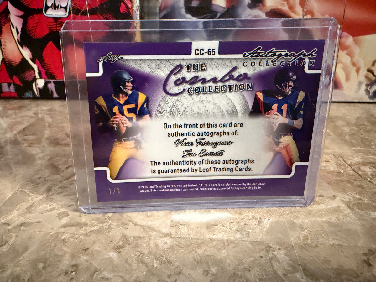 Ferragamo Everett 2026 Leaf Autograph Collection Combo Dual Auto Cracked Ice 1/1