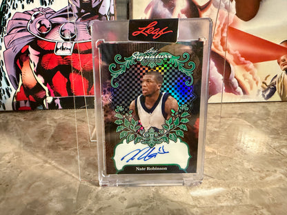 Nate Robinson 2026 Leaf Signature Series Base Auto Green Prismatic 1/1