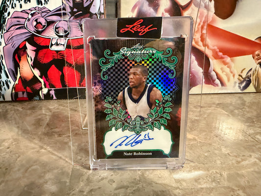 Nate Robinson 2026 Leaf Signature Series Base Auto Green Prismatic 1/1