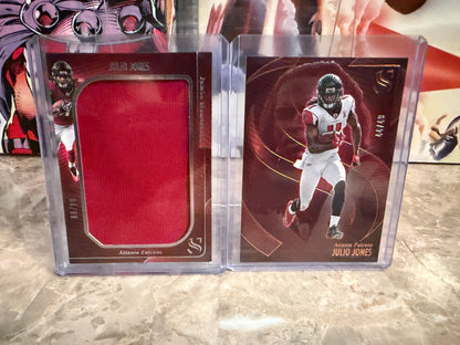 Julio Jones 2025 Panini Silhouette Jumbo Memorabilia /99 Base /49 2-Card Lot